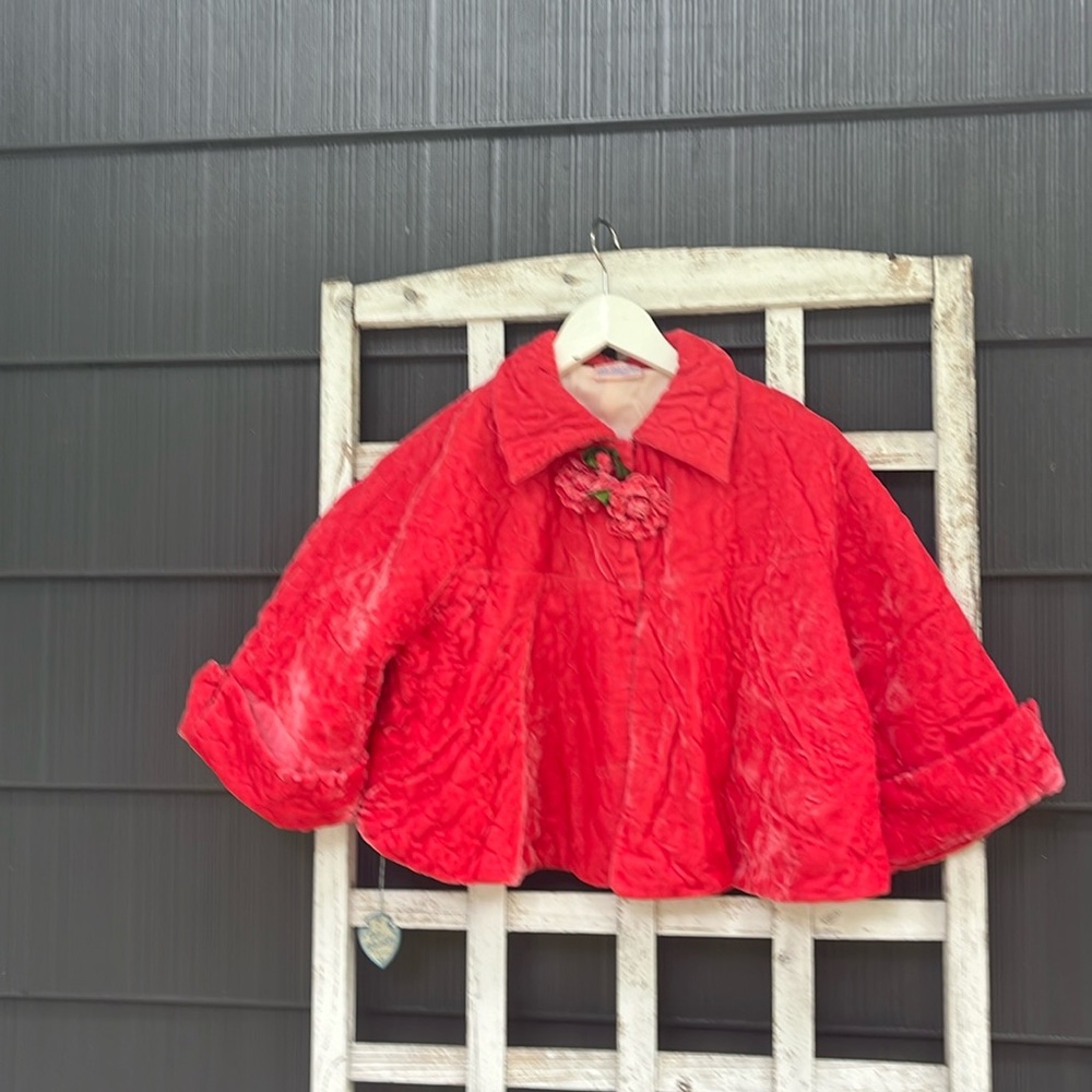 Adorable Neon Pink Vintage Roses Bed Jacket